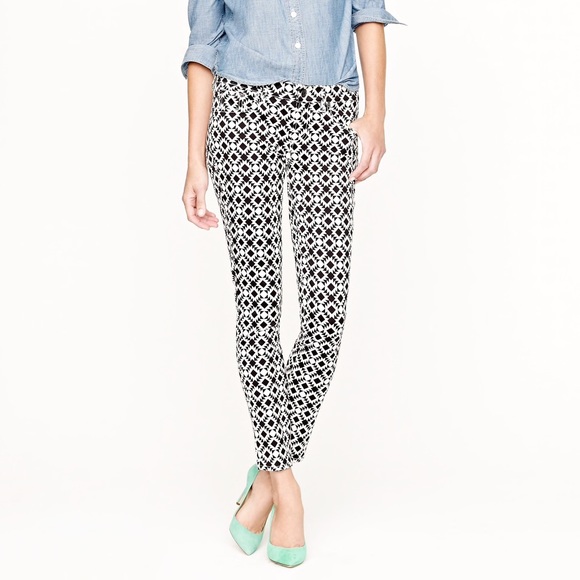 J. Crew Geometric Print Toothpick Ankle Jeans - Picture 2 of 8